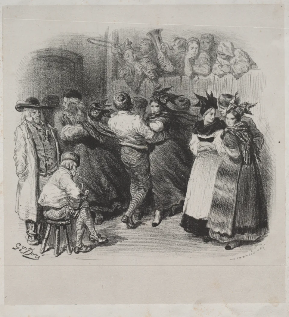 An ornamental lithographic title page for Ernest Doré’s Souvenir of Alsace