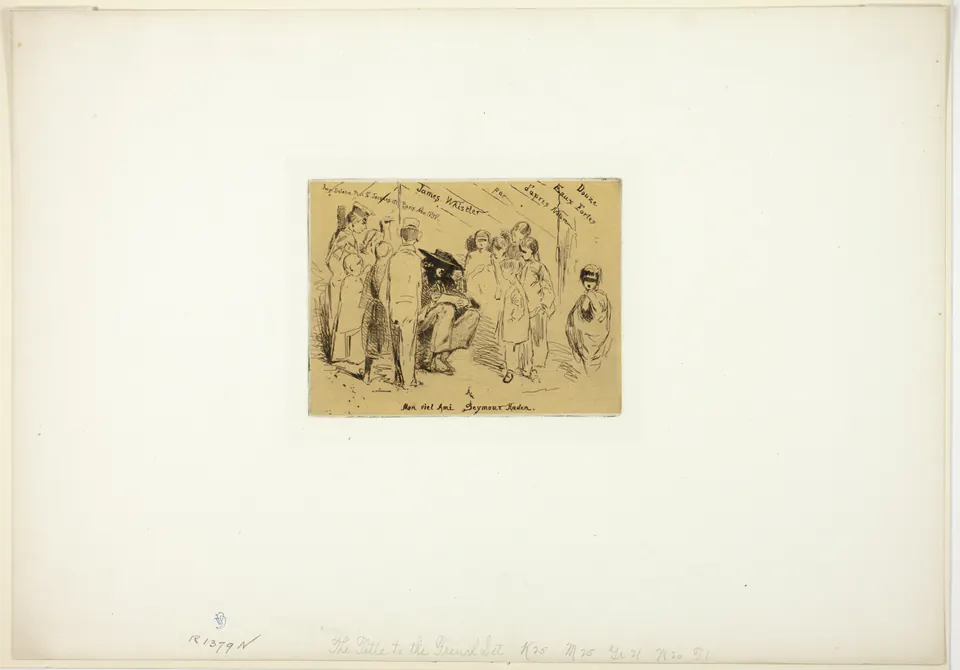 The etched title page for Whistler’s 1858 portfolio Twelve Etchings from Nature