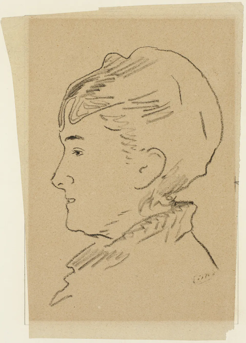 Mademoiselle Isabelle Lemonnier by Édouard Manet, a pastel portrait of a young woman in a dark hat