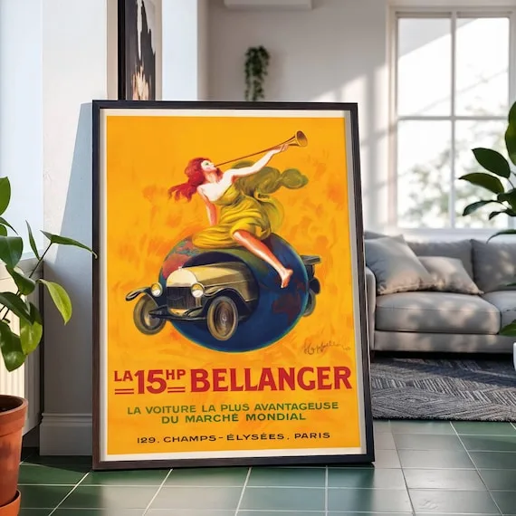 La 15 HP Bellanger (1921), Leonetto Cappiello — restored fine-art print