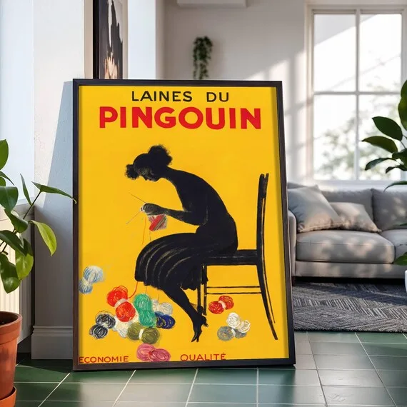 Laines du Pingouin (c. 1920), Leonetto Cappiello — restored fine-art print