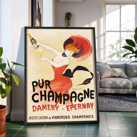 Pur Champagne (1902), Leonetto Cappiello — restored fine-art print