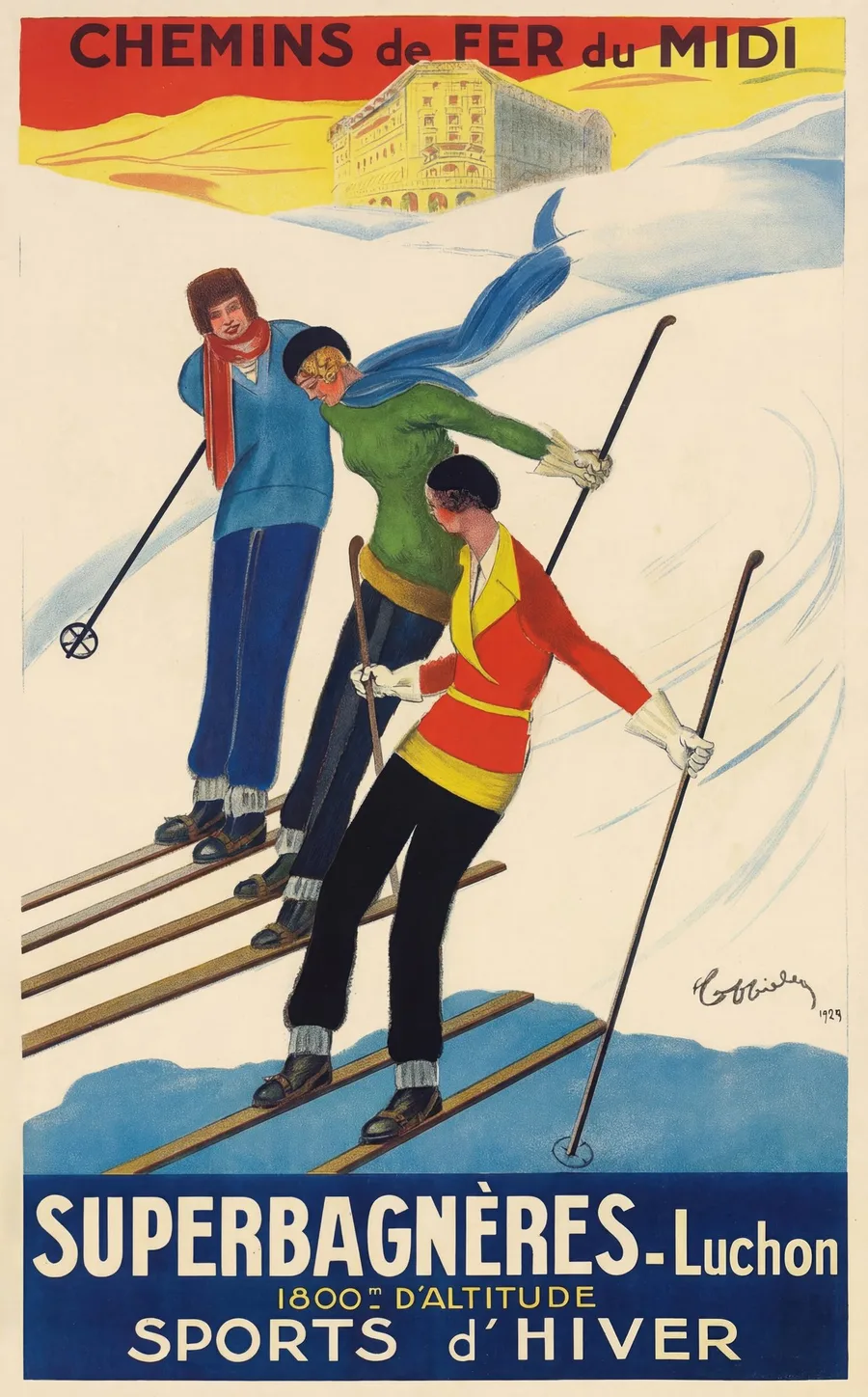 Superbagnères-Luchon (1929), Leonetto Cappiello — restored fine-art print