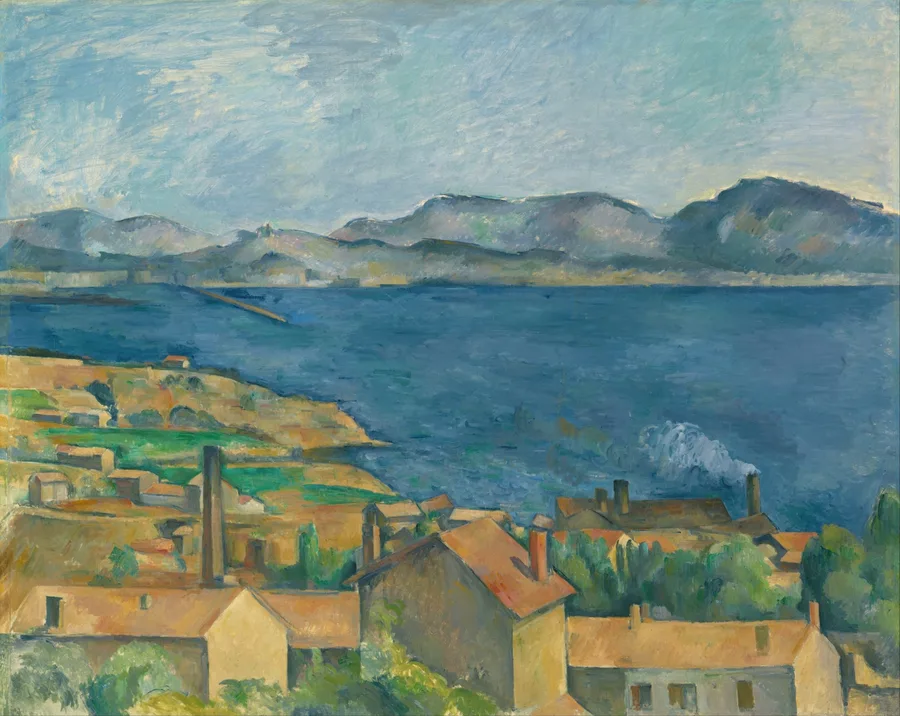 The Bay of Marseilles, Seen from L'Estaque (1885), Paul Cézanne — restored fine-art print