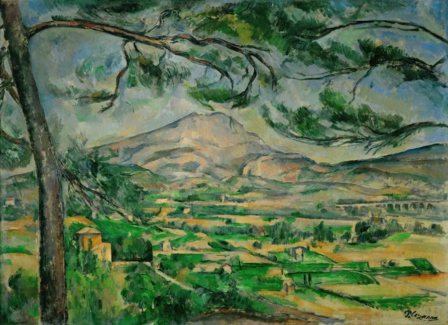 Mont Sainte-Victoire with Large Pine (1887), Paul Cézanne — restored fine-art print