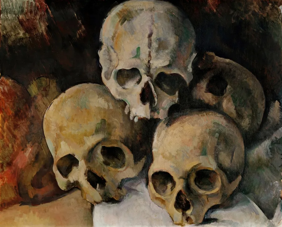 Pyramid of Skulls (1901), Paul Cézanne — restored fine-art print