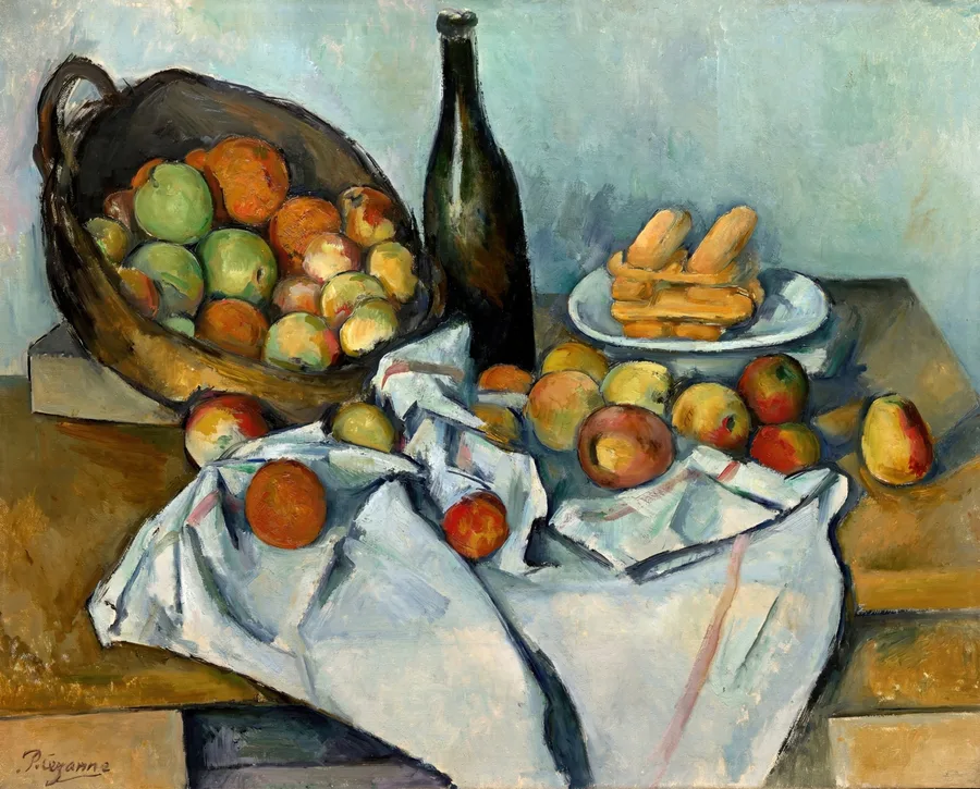 The Basket of Apples (1893), Paul Cézanne — restored fine-art print