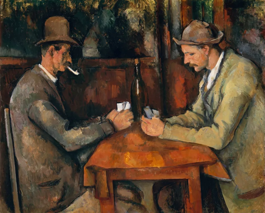 The Card Players by Paul Cézanne, restored fine-art print