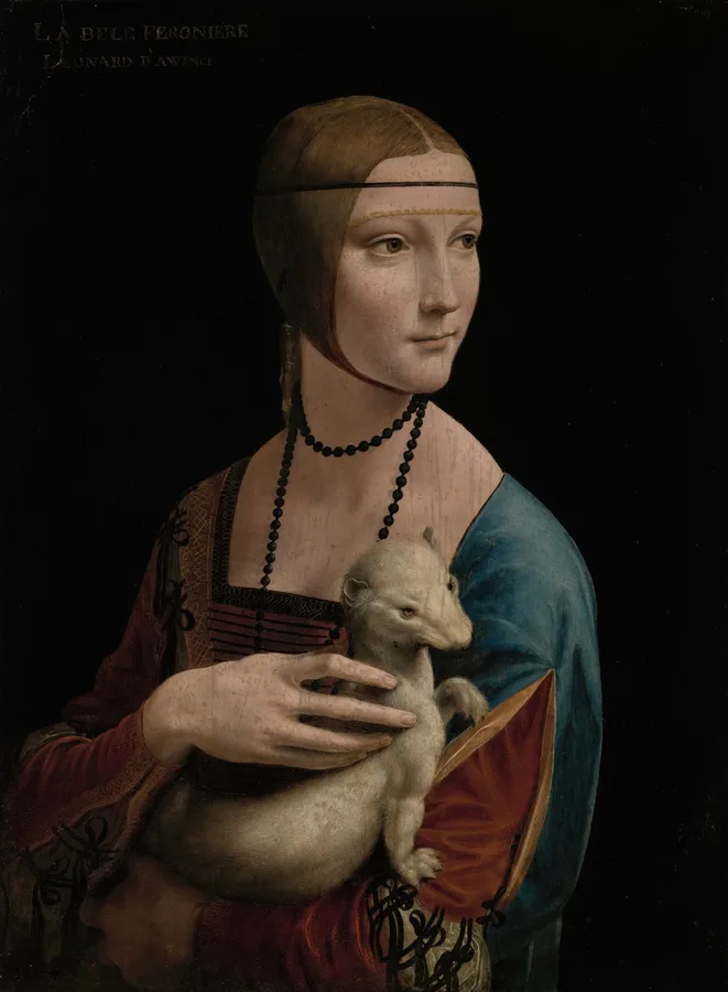 Lady with an Ermine (c. 1489–1491), Leonardo da Vinci — restored fine-art print