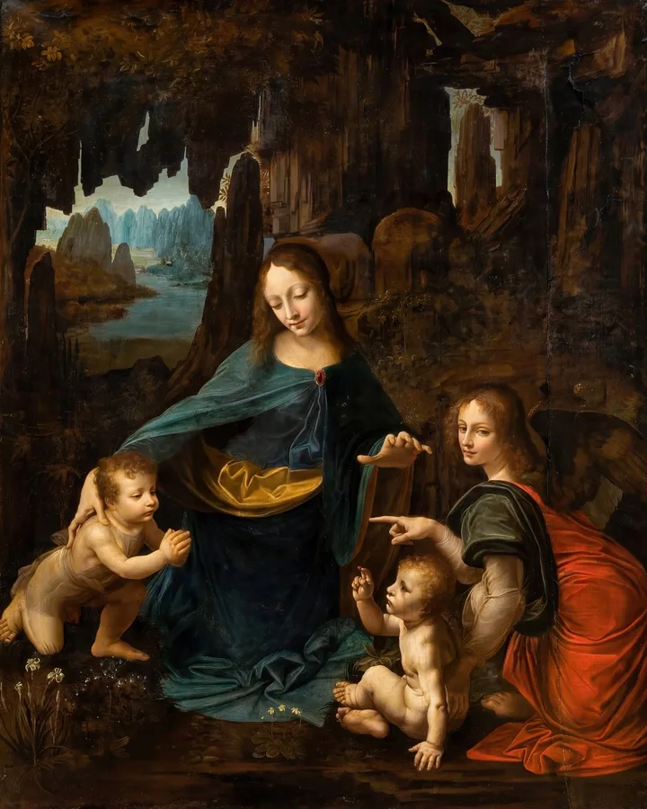 The Virgin of the Rocks (1483–1486), Leonardo da Vinci — restored fine-art print