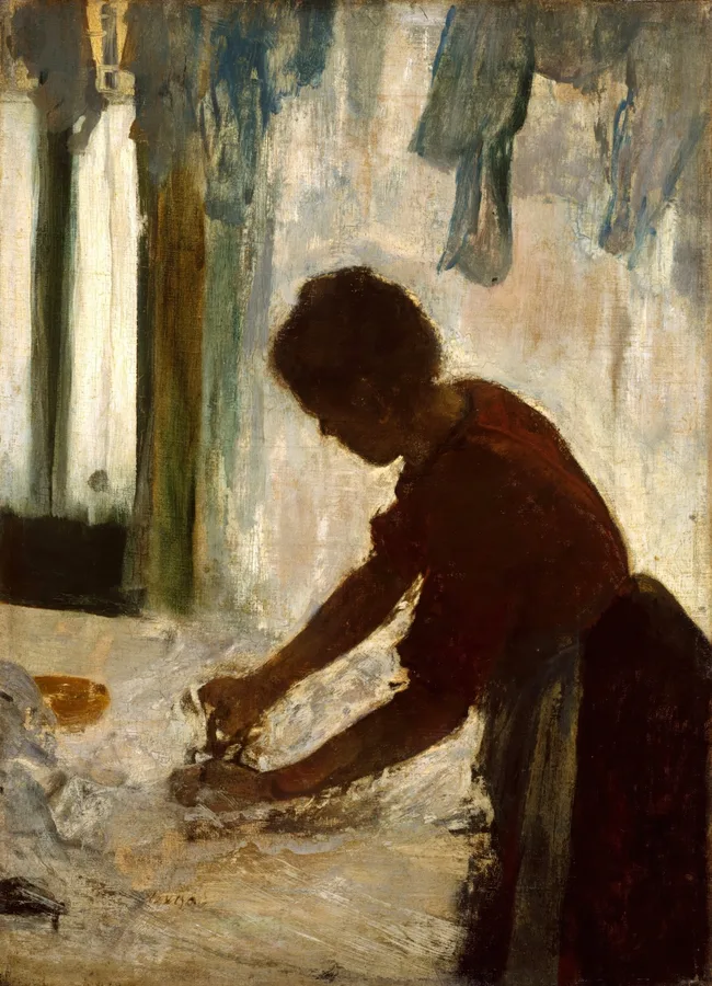 A Woman Ironing (1873), Edgar Degas — restored fine-art print