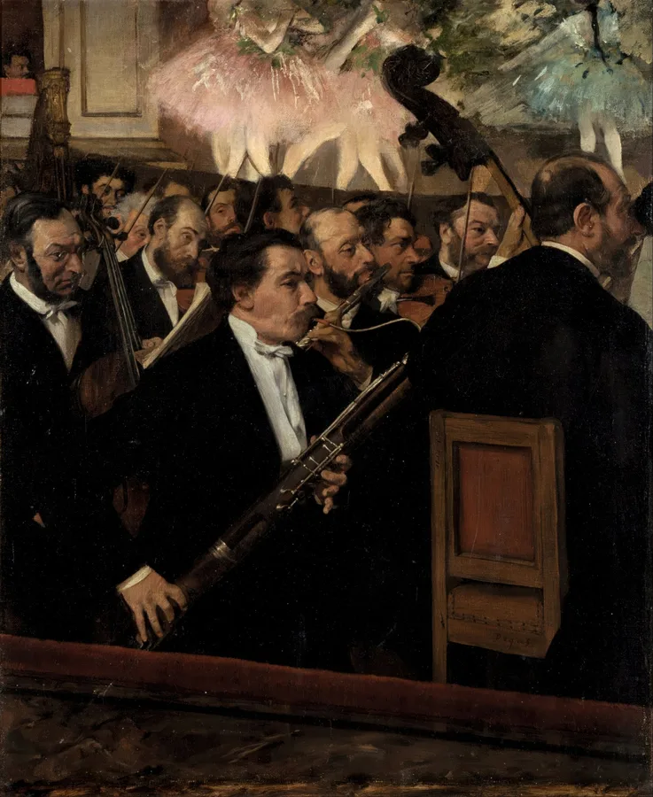 The Orchestra at the Opera (c. 1870), Edgar Degas — restored fine-art print