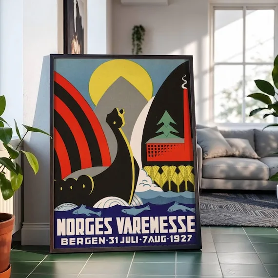 Norges Varemesse — Bergen 1927 (1927), Gunnar Tandberg — restored fine-art print