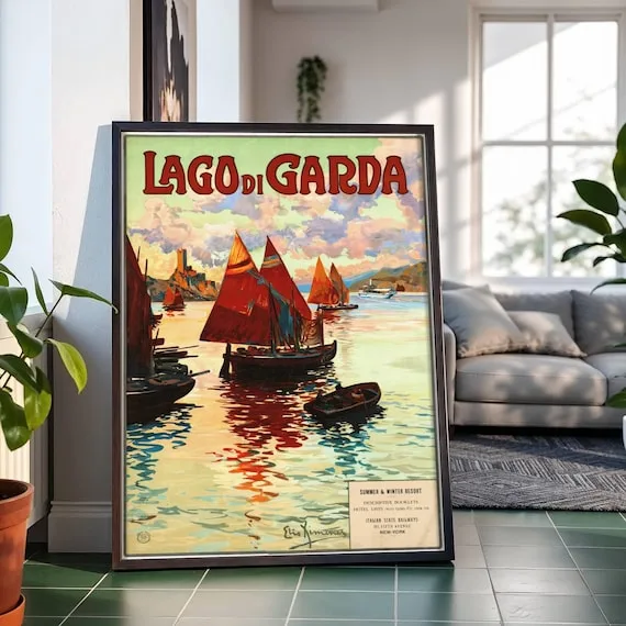 Lago di Garda — Summer & Winter Resort (c. 1905), Elio Ximenes — restored fine-art print