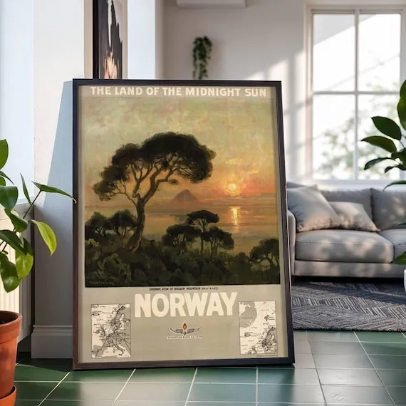 Norway — The Land of the Midnight Sun (c. 1914–1924), Thorolf Holmboe — restored fine-art print