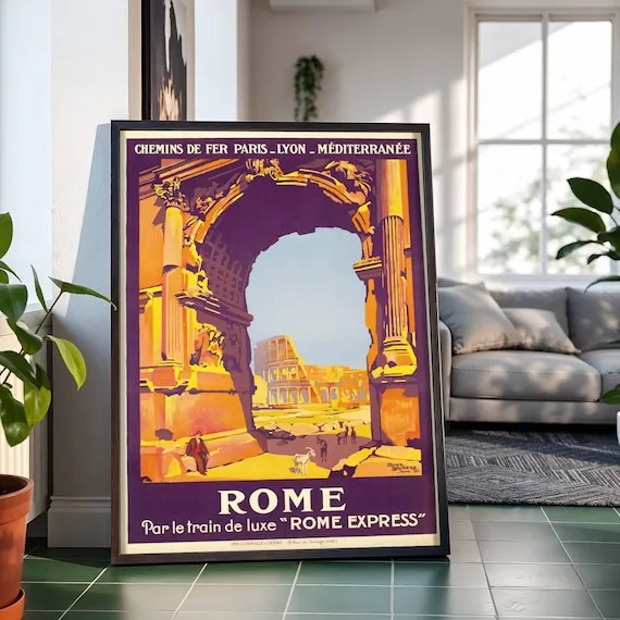 Rome — par le train de luxe « Rome Express » (1927), Roger Broders — restored fine-art print