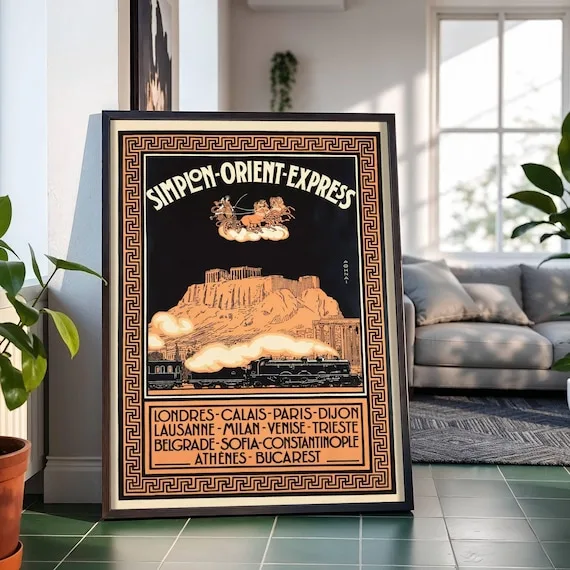 Simplon-Orient-Express — Athènes by The grand tours, restored fine-art print