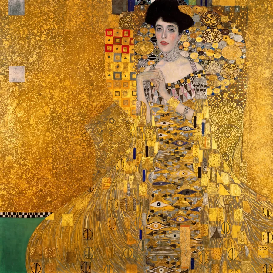 Portrait of Adele Bloch-Bauer I (1907), Gustav Klimt — restored fine-art print