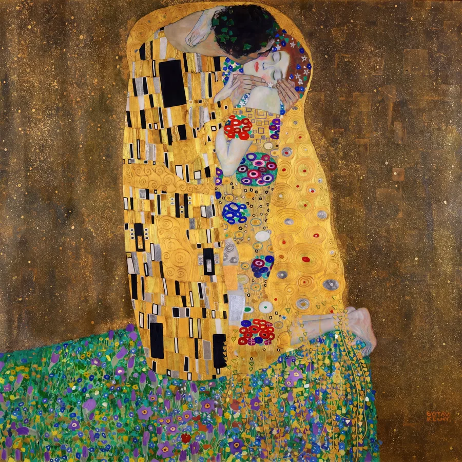 The Kiss (1907–1908), Gustav Klimt — restored fine-art print