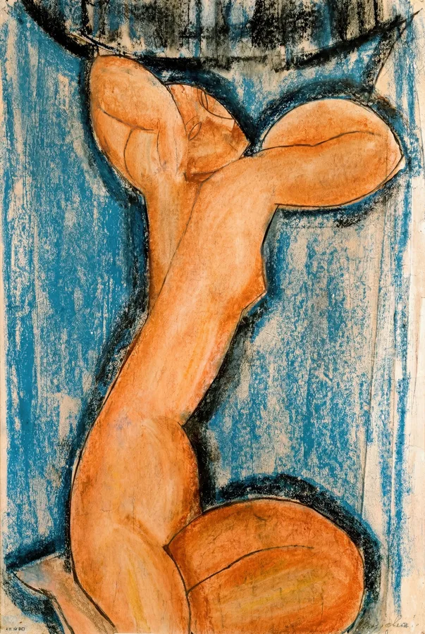 Caryatid (c. 1913), Amedeo Modigliani — restored fine-art print