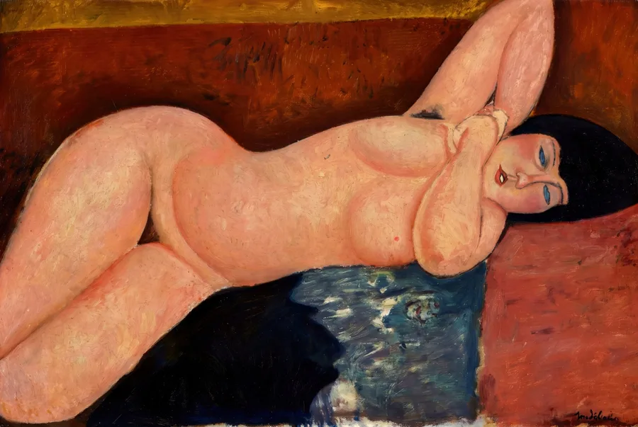 Reclining Nude by Amedeo Modigliani, restored fine-art print