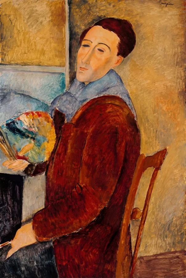 Self-Portrait (1919), Amedeo Modigliani — restored fine-art print