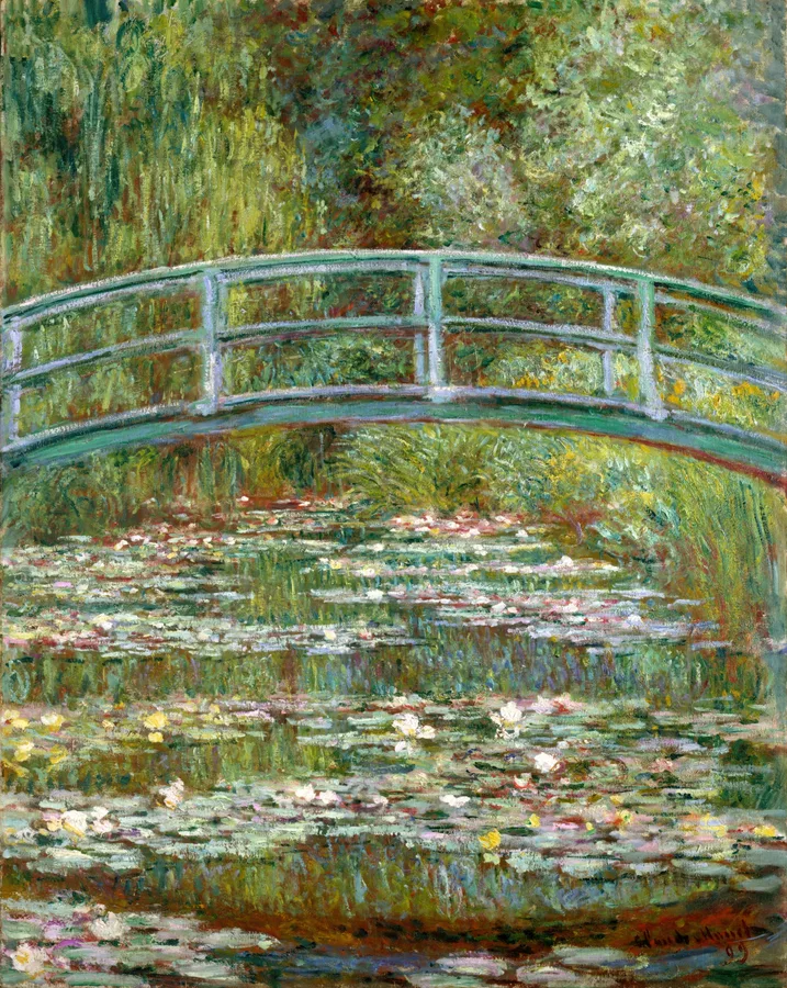 Bridge over a Pond of Water Lilies (1899), Claude Monet — restored fine-art print