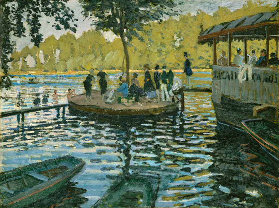 La Grenouillère (1869), Claude Monet — restored fine-art print