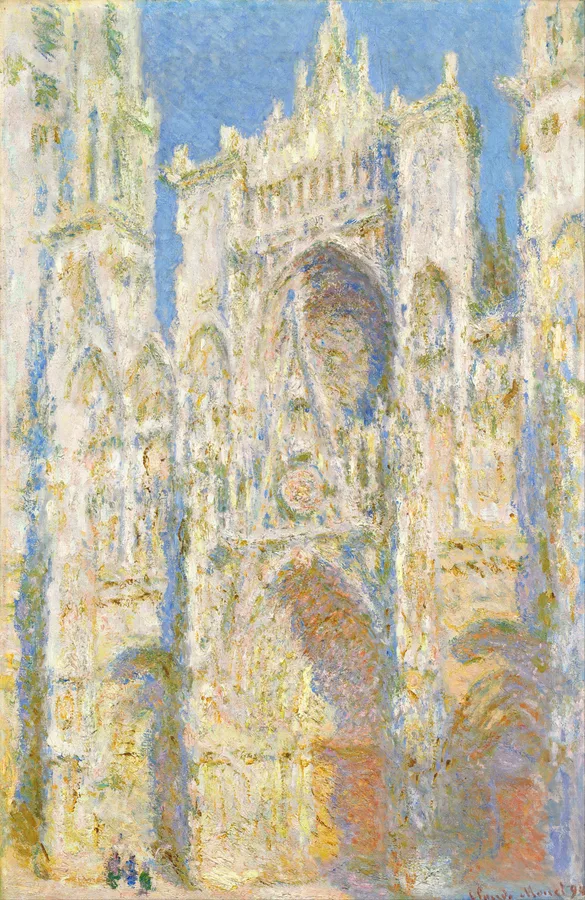 Rouen Cathedral, West Façade, Sunlight (1894), Claude Monet — restored fine-art print