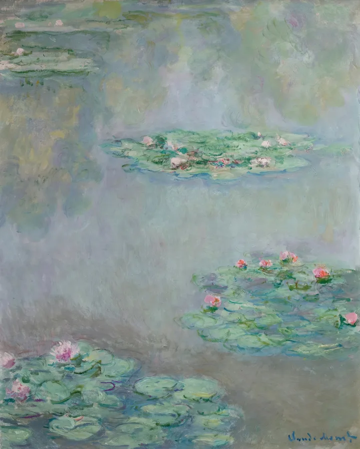 Water Lilies (1908), Claude Monet — restored fine-art print