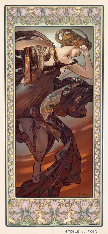 Étoile du Soir (1902), Alphonse Mucha — restored fine-art print