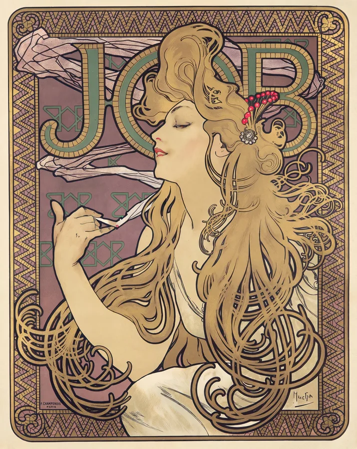 JOB (1896), Alphonse Mucha — restored fine-art print