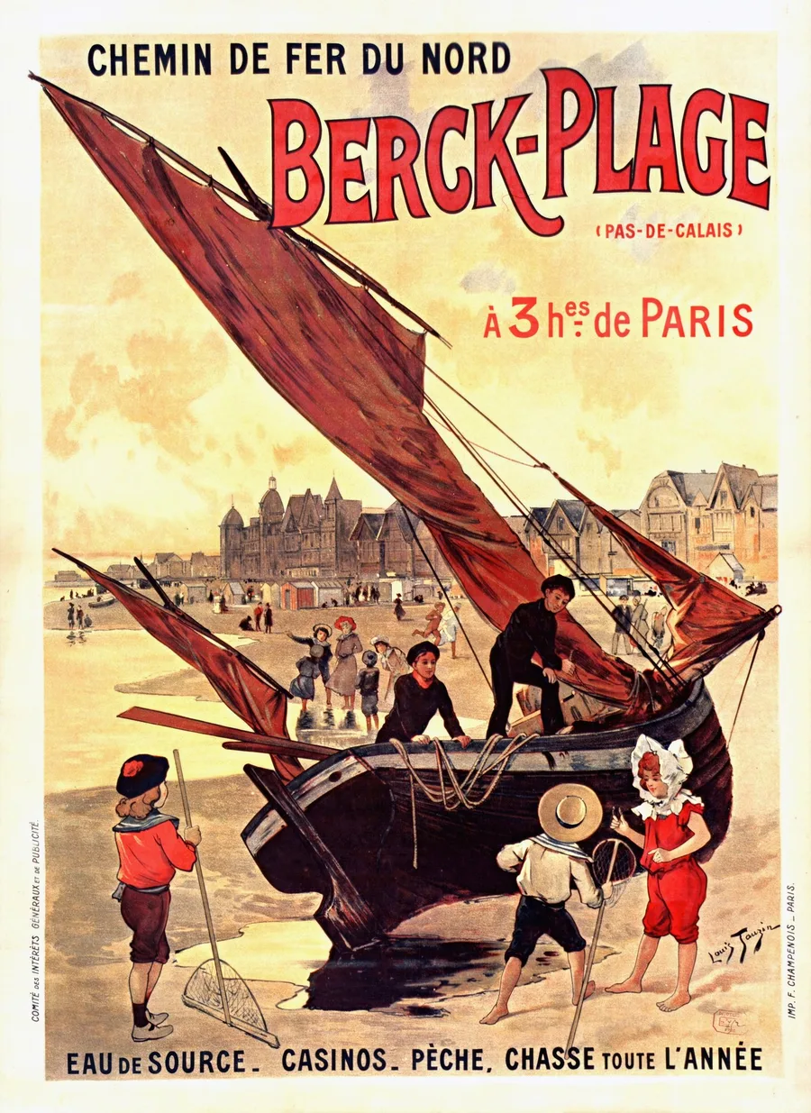 Berck-Plage (c. 1905), Louis Tauzin — restored fine-art print
