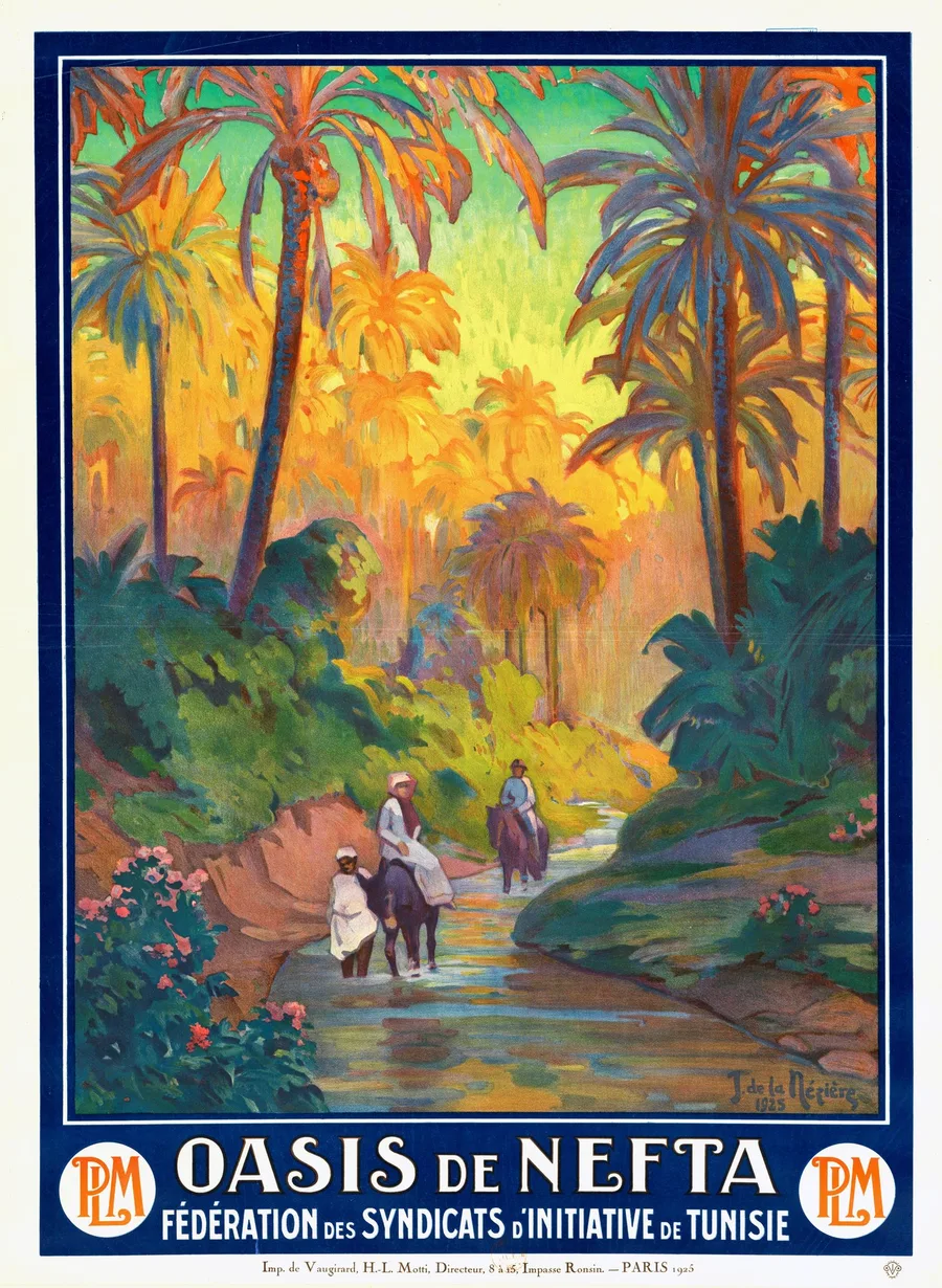 Oasis de Nefta (1925), Joseph de La Nézière — restored fine-art print