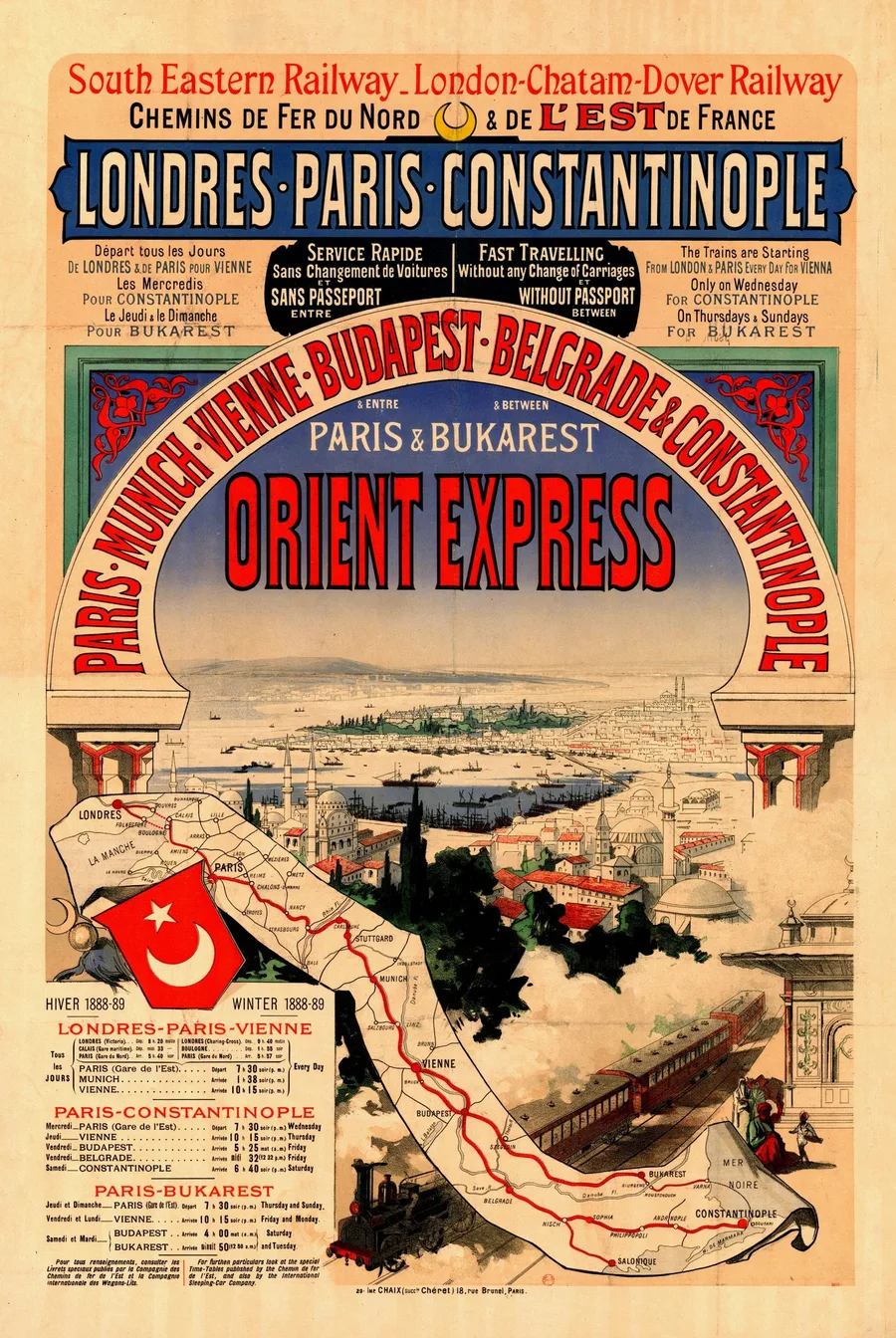 Orient-Express — Londres-Paris-Constantinople by The railway age, restored fine-art print