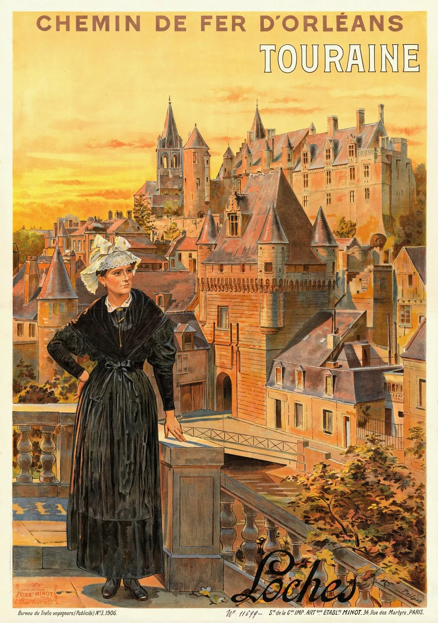 Touraine — Loches (1906), Théophile Poilpot — restored fine-art print
