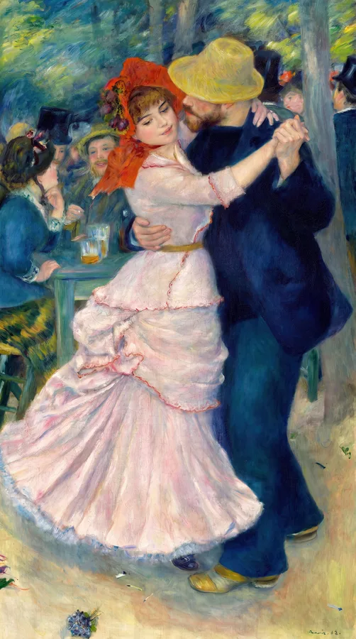 Dance at Bougival (1883), Pierre-Auguste Renoir — restored fine-art print