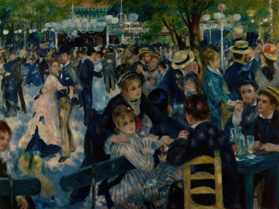 Dance at Le Moulin de la Galette by Pierre-Auguste Renoir, restored fine-art print