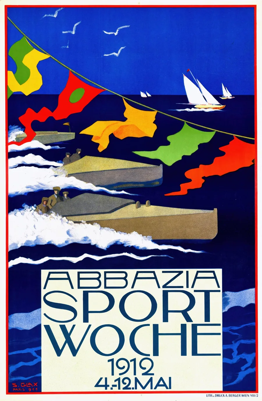Abbazia Sport-Woche (1912), Stephanie Glax — restored fine-art print