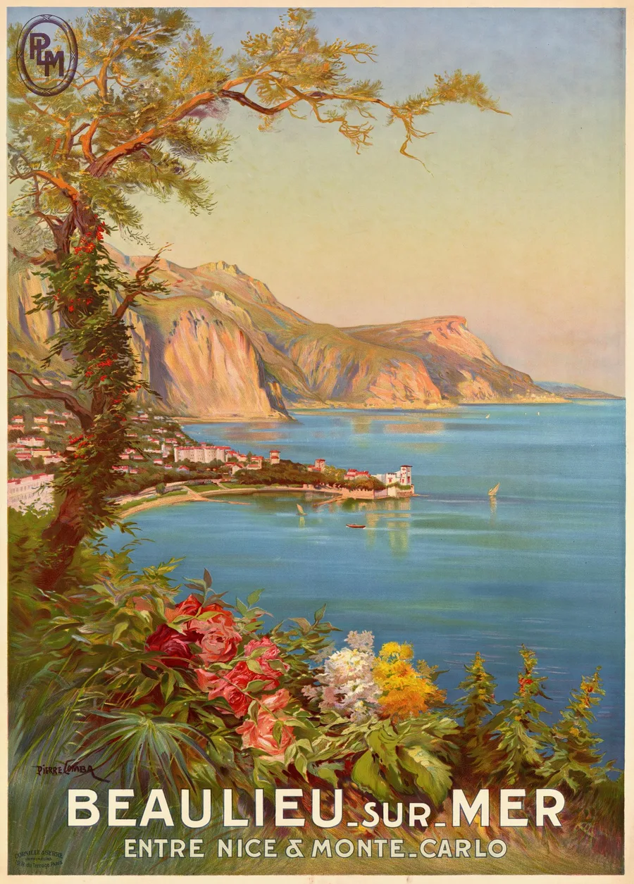 Beaulieu-sur-Mer, entre Nice & Monte-Carlo (1920), Pierre Comba — restored fine-art print