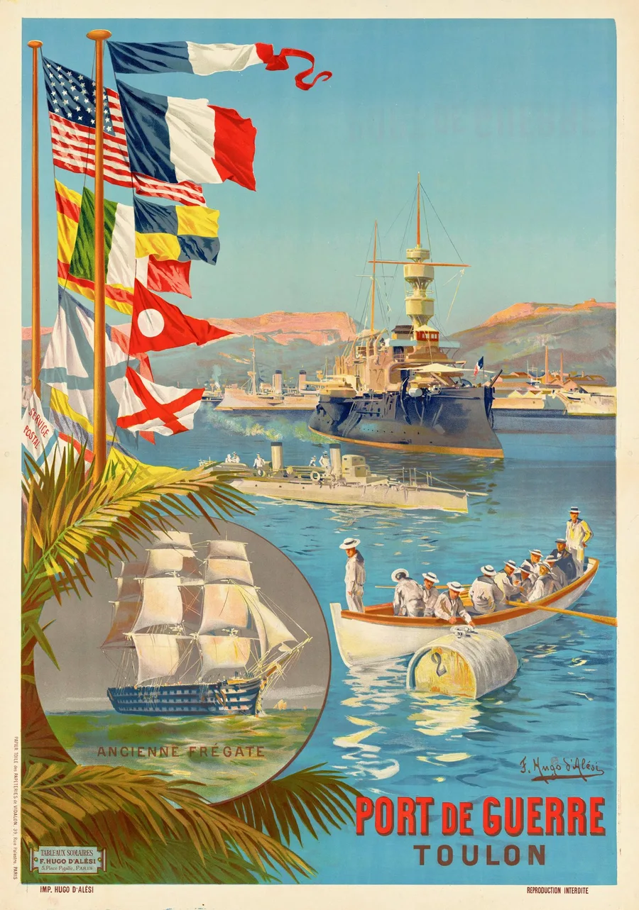 Port de Guerre — Toulon (1901), F. Hugo d'Alési — restored fine-art print