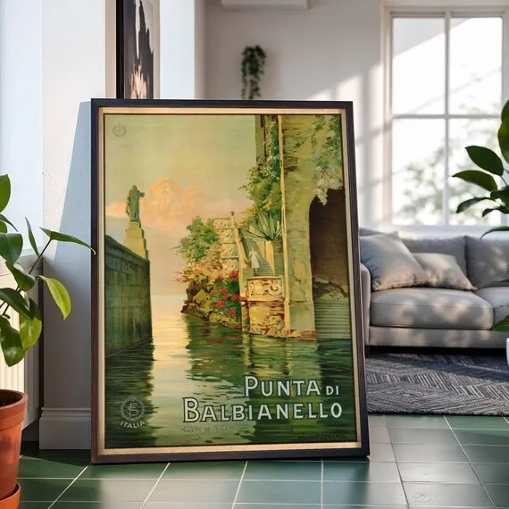 Punta di Balbianello — Lago di Como (c. 1925), Fabio Cipolla (attr., Salce Collection; often catalogued anonymous) — restored fine-art print