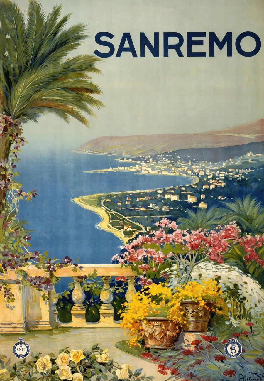 Sanremo (c. 1920), Vincenzo Alicandri — restored fine-art print