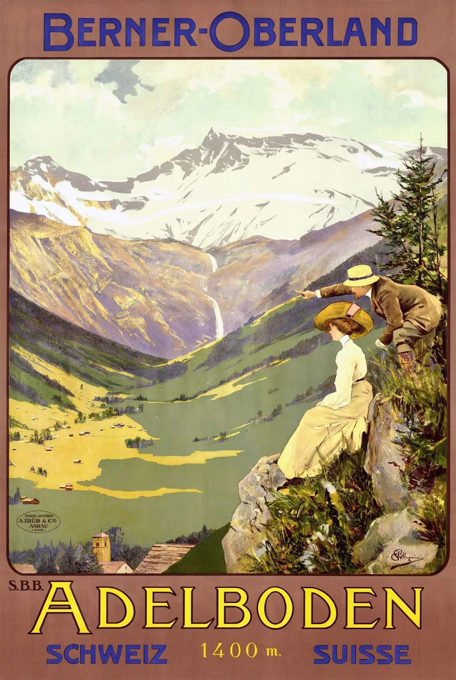 Adelboden – Berner Oberland (c. 1905–1910), Carlo Pellegrini — restored fine-art print