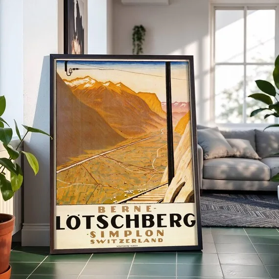 Berne–Lötschberg–Simplon (c. 1921), Emil Cardinaux — restored fine-art print