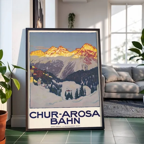 Chur–Arosa Bahn (c. 1915), Emil Cardinaux — restored fine-art print