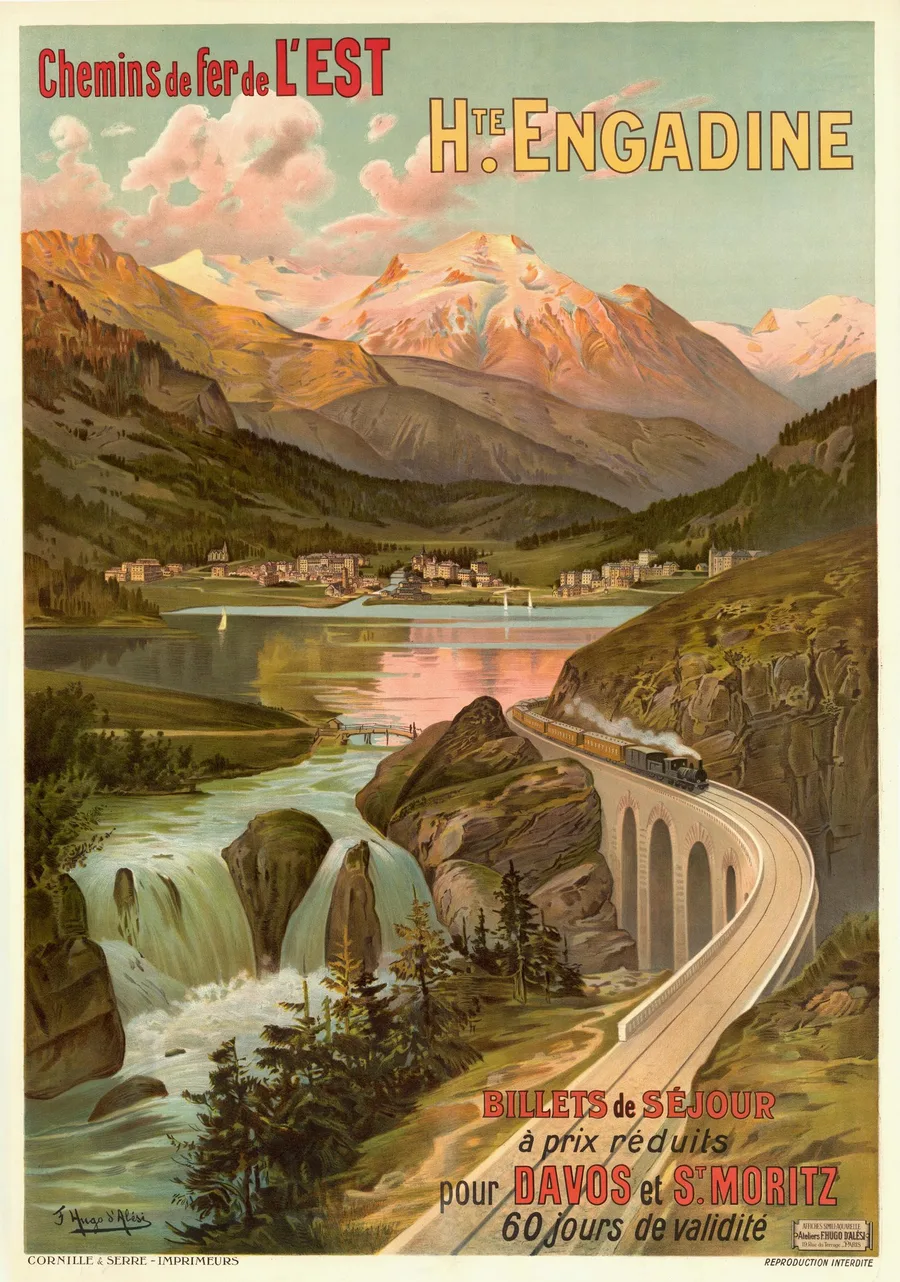 Haute Engadine – St. Moritz (c. 1898), F. Hugo d'Alési — restored fine-art print