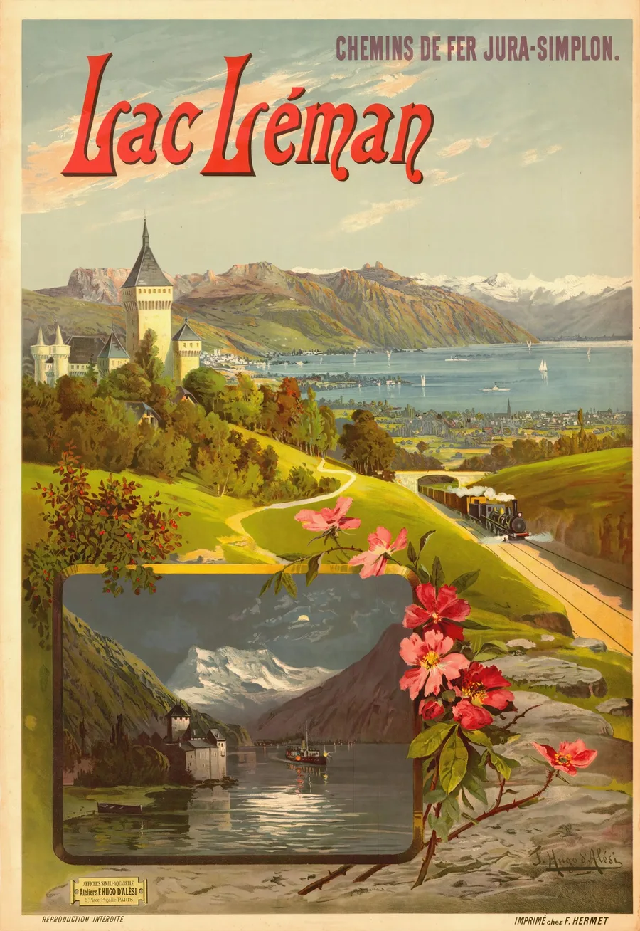 Lac Léman (c. 1898), F. Hugo d'Alési — restored fine-art print