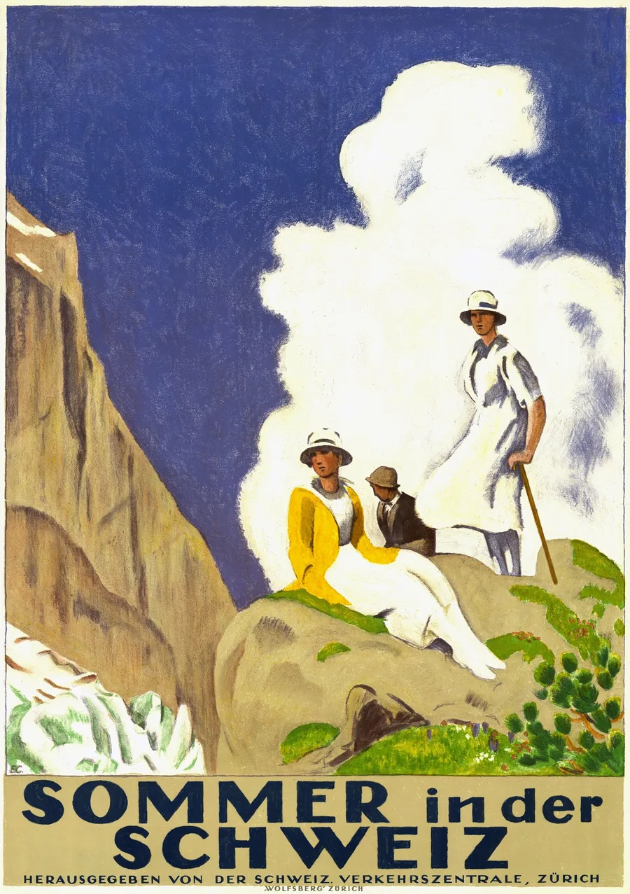 Sommer in der Schweiz (1921), Emil Cardinaux — restored fine-art print