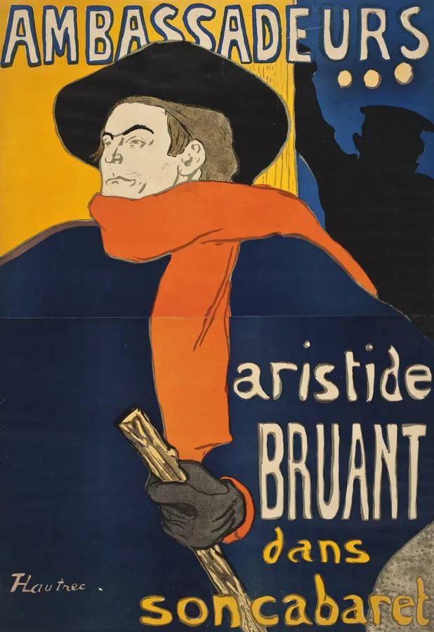 Ambassadeurs: Aristide Bruant (1892), Henri de Toulouse-Lautrec — restored fine-art print